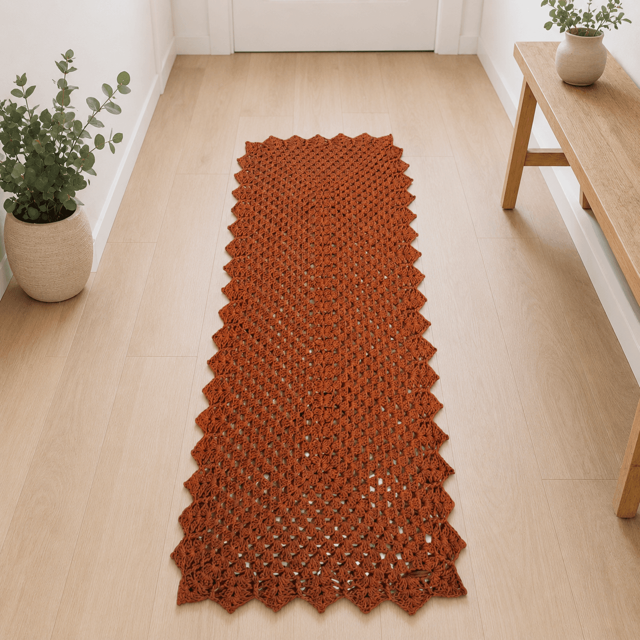 Passadeira de crochê Katia retangular decorativa para sua casa