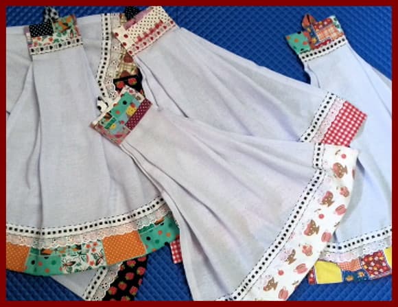 Kit 10 Bate Mão Toalha de Mão Barrado Patchwork Sortidos
