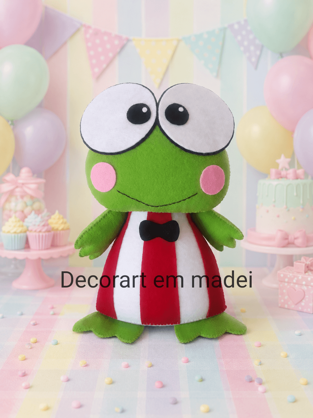 Keroppi Boneco Decorativo em Feltro