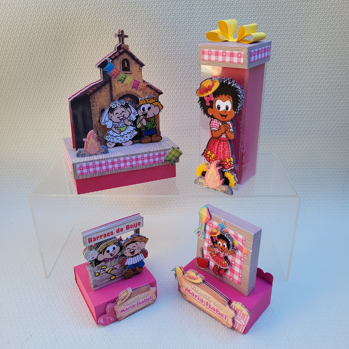 Kit Lembrancinha Festa Junina Turma da Mônica - Caixinha Personalizada - Delicate