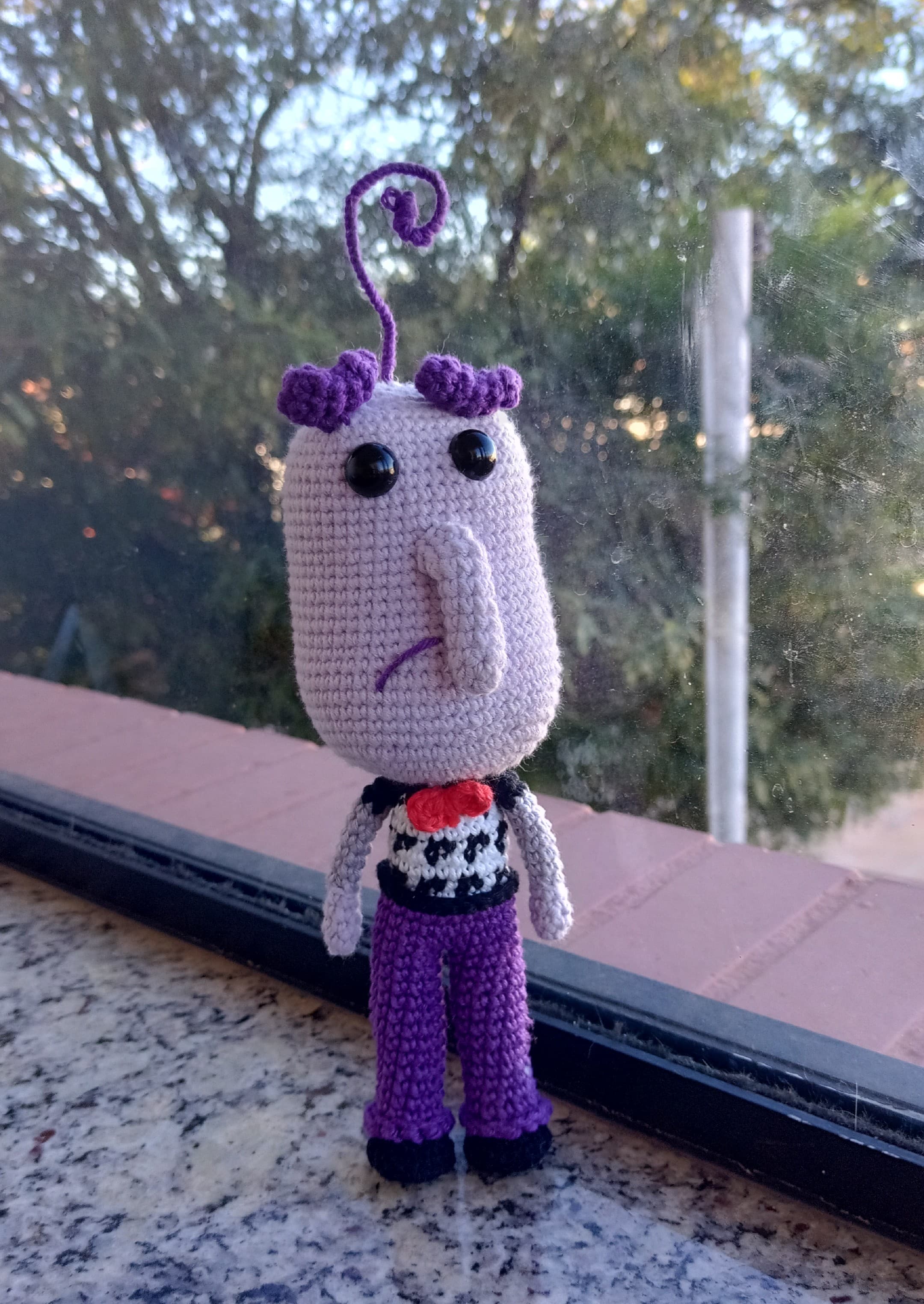 Boneco Toyart Amigurumi Divertida Mente -Personagem Medo