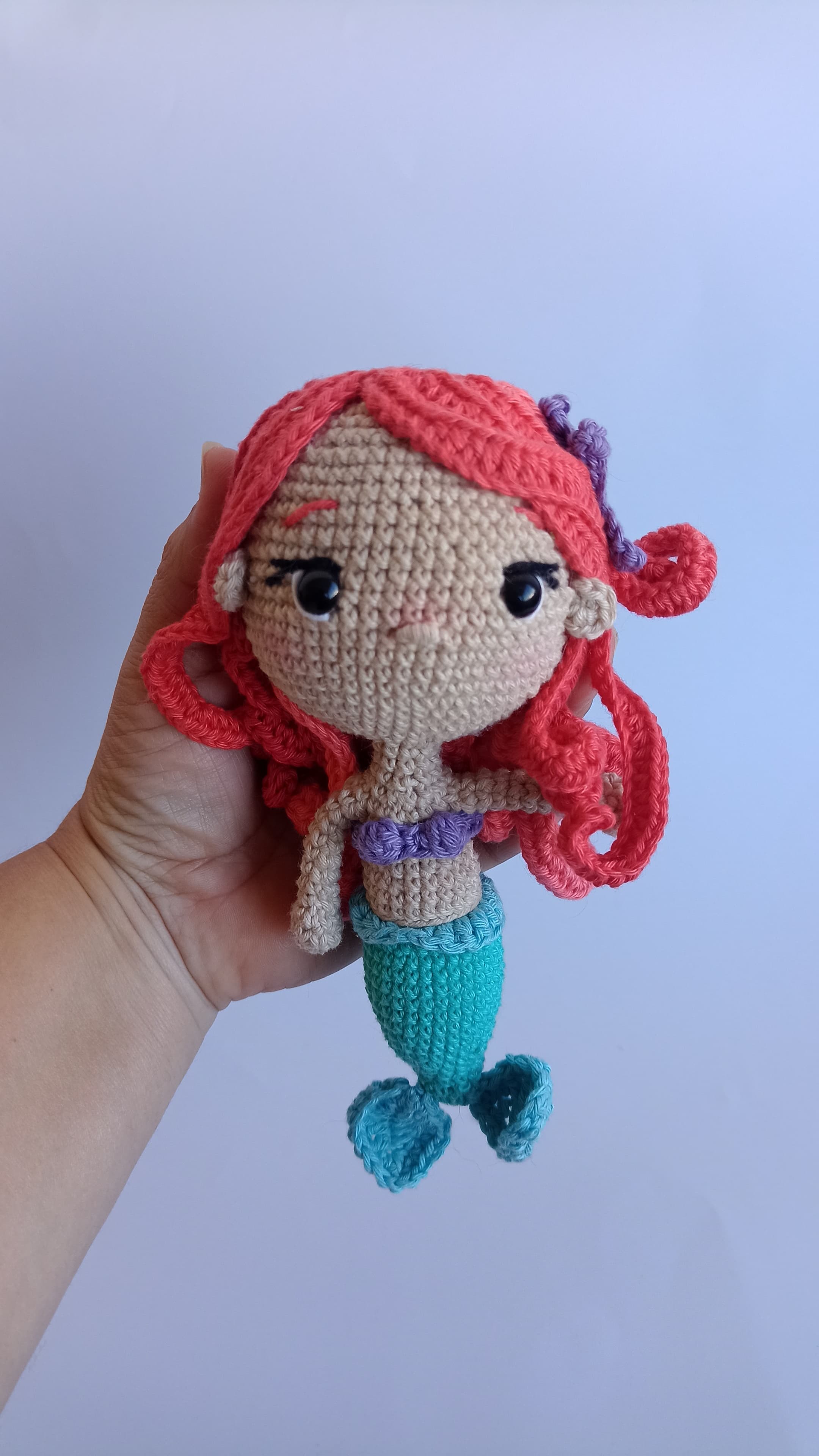 Amigurumi Pequena Sereia Para Decorar o Quarto