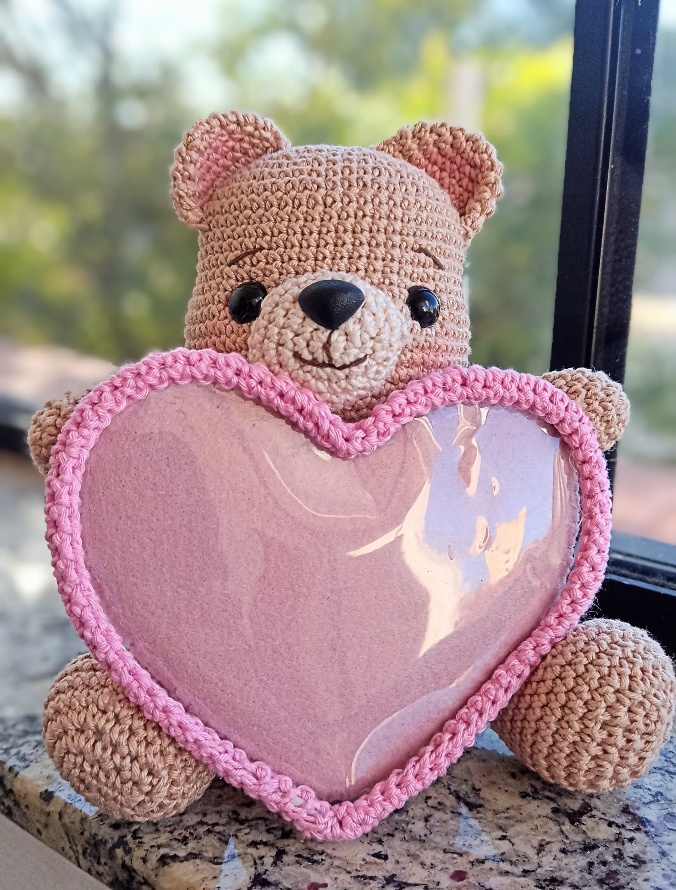 Porta retrato de Urso em Amigurumi