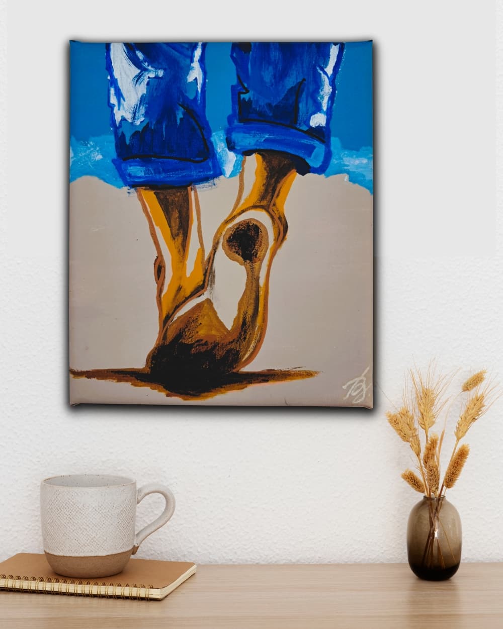 Quadro Decorativo em Acrílico Pintado a Mão de Pequeno tamanho para ambientes diverso
