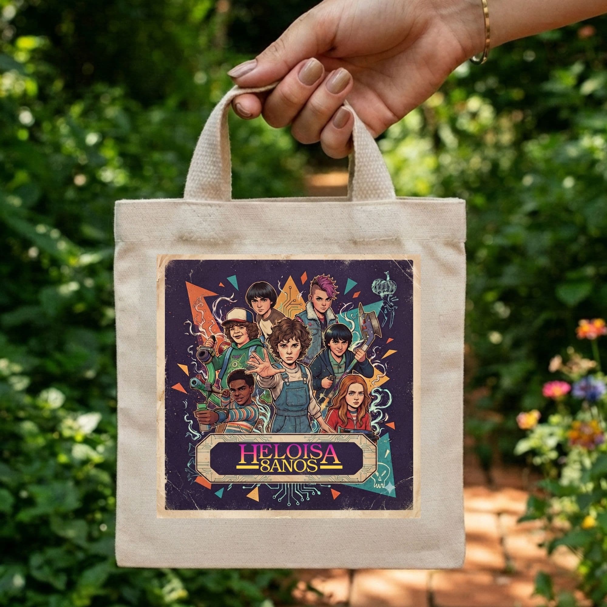 Sacola Mini Ecobag Personalizada para lembrancinhas 20x20 cm Stranger T