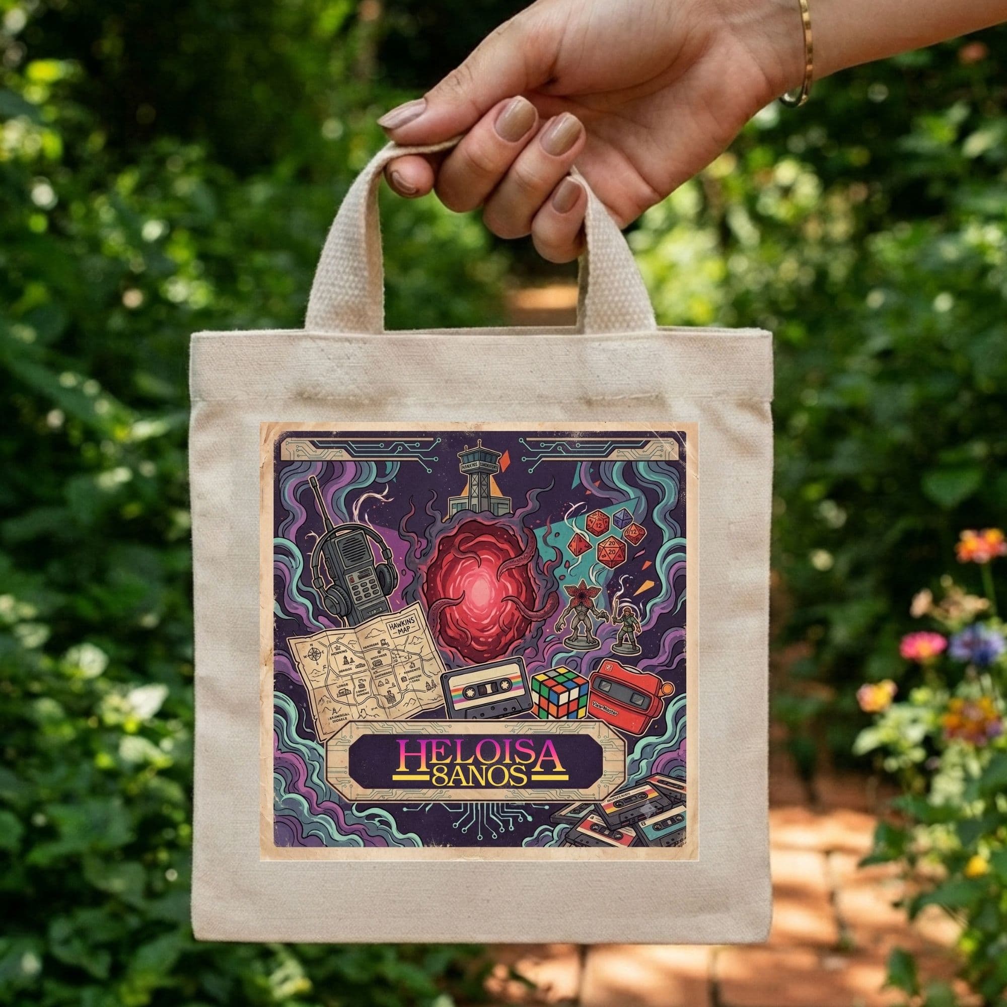 Sacola Mini Ecobag Personalizada para lembrancinhas 20x20 cm Stranger T 2
