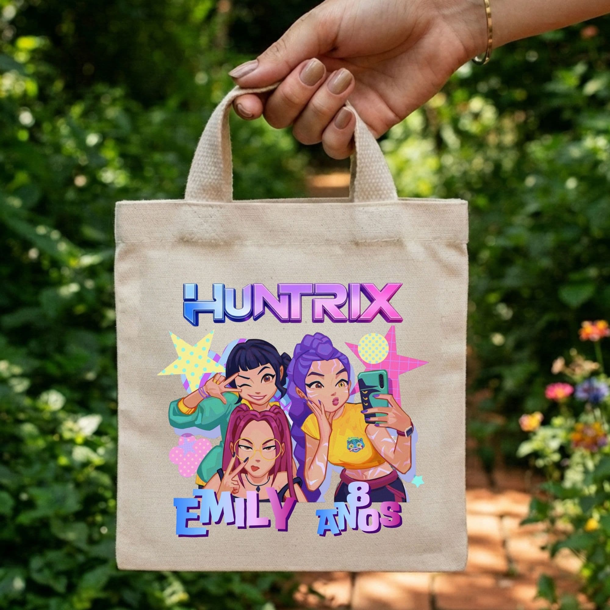 Sacola Mini Ecobag Personalizada para lembrancinhas 20x20 cm Guerreiras K