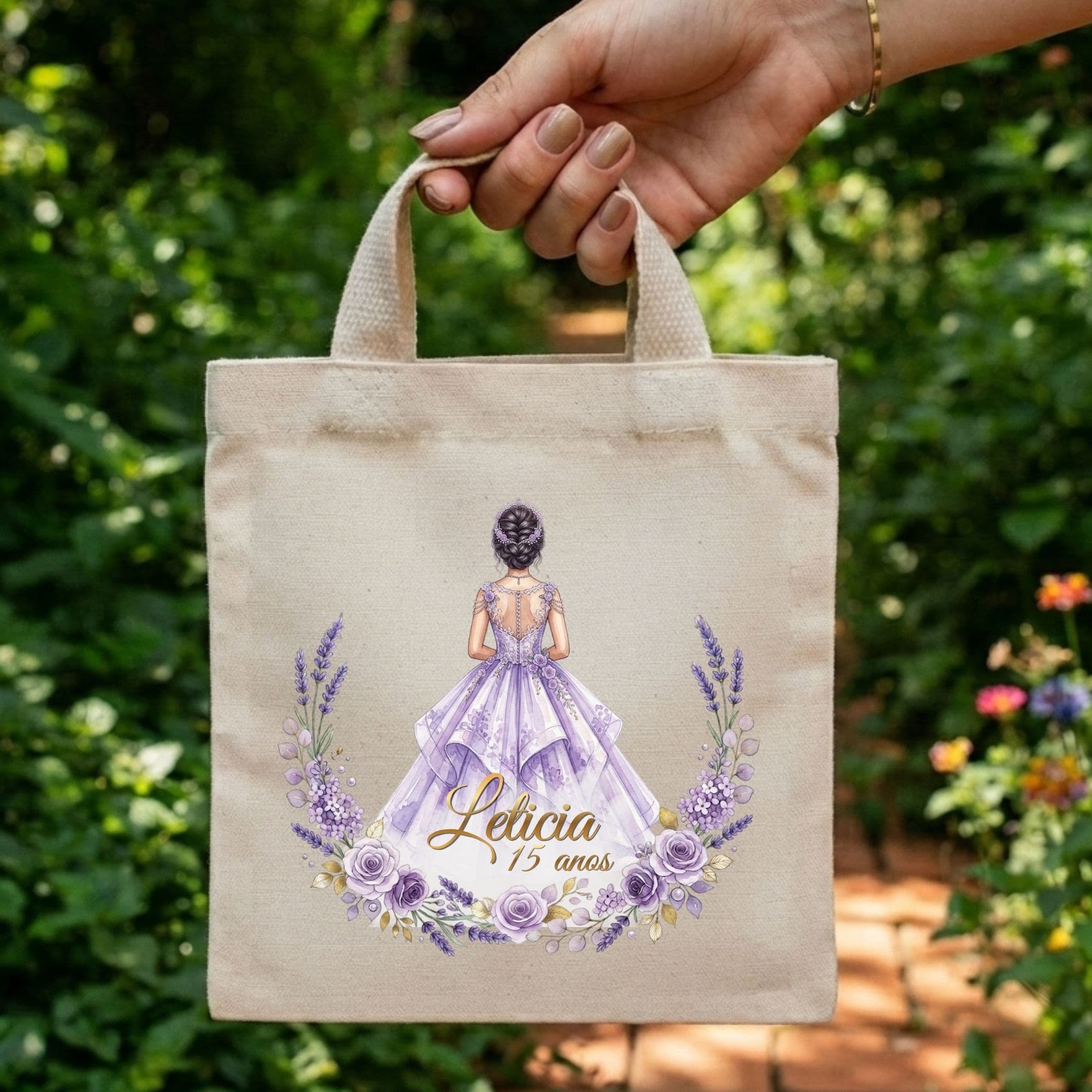 Sacola Mini Ecobag Personalizada para lembrancinhas 20x20 cm 15 anos