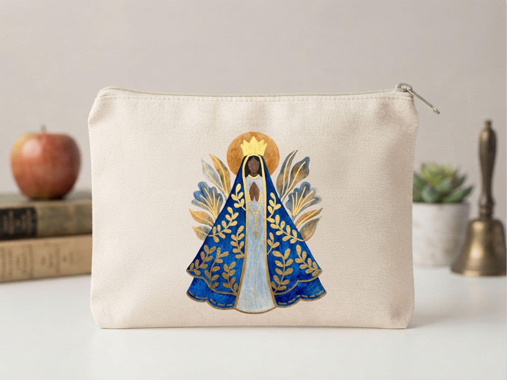 Lembrancinha Nécessaire Personalizada Algodão Cru 20x15 Estampa DTF Nossa Senhora