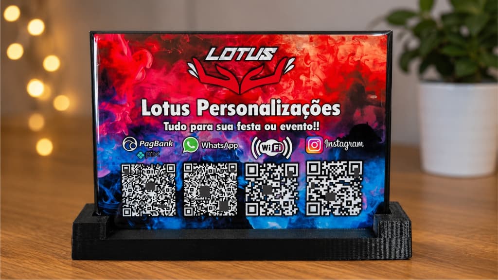 📌 DisPlay / Placa Personalizada Resinada com Base