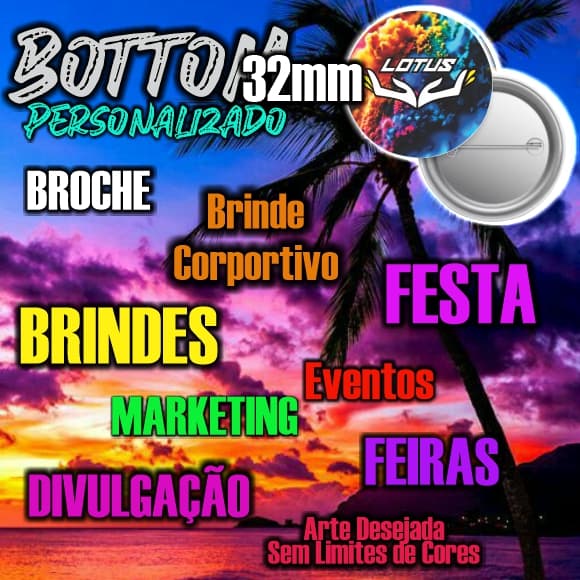 Bottons tamanho 32mm Personalizados