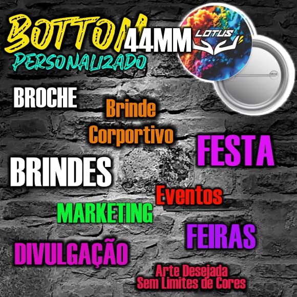Bottons tamanho 44mm Personalizados