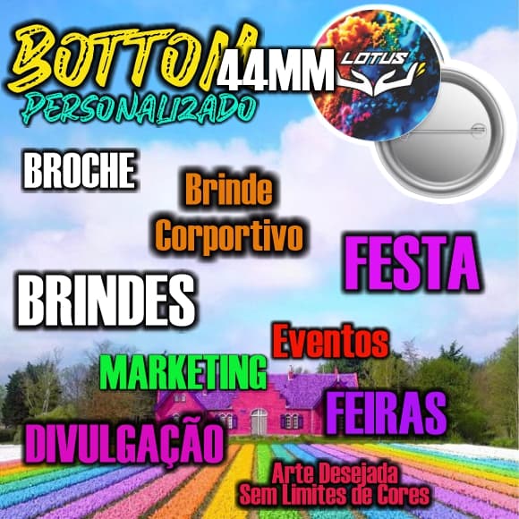 Bottons tamanho 44mm Personalizados