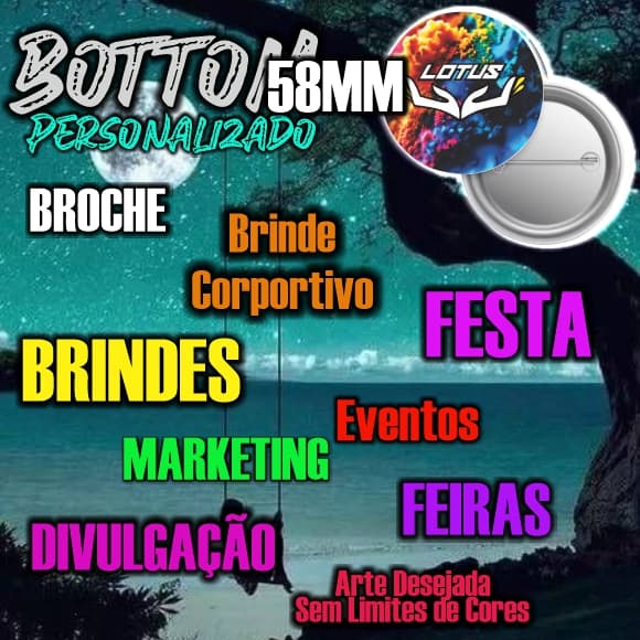 Bottons tamanho 58mm Personalizados