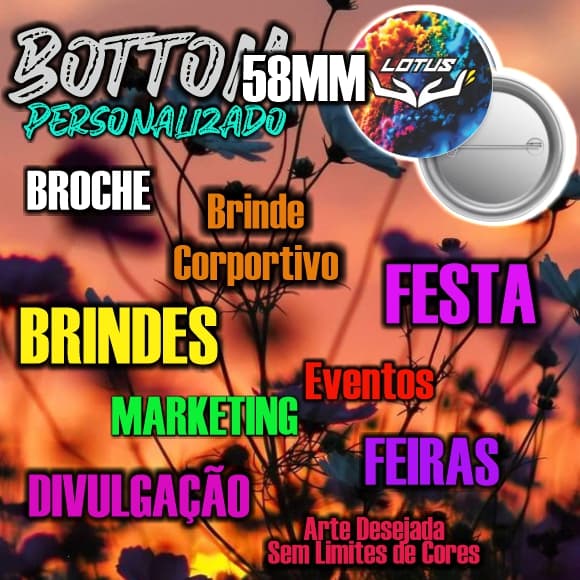 Bottons tamanho 58mm Personalizados