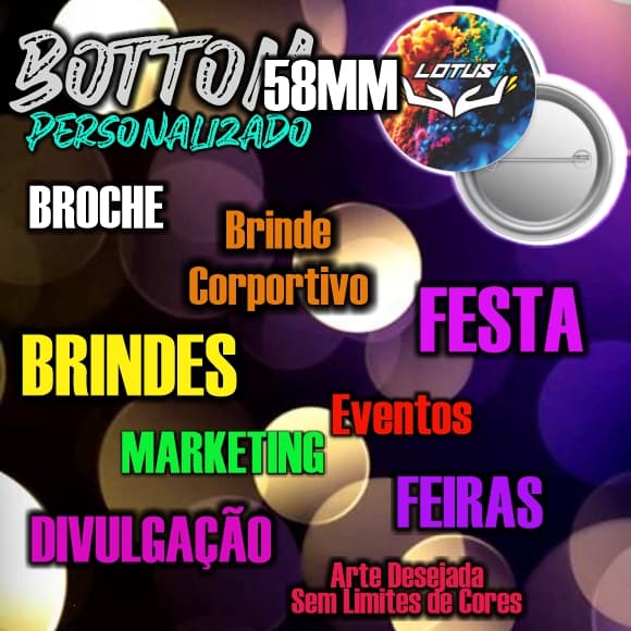 Bottons tamanho 58mm Personalizados