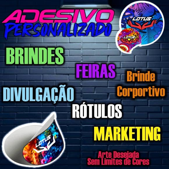 ADESIVO 4X4CM PERSONALIZADO KIT 20 UNDS