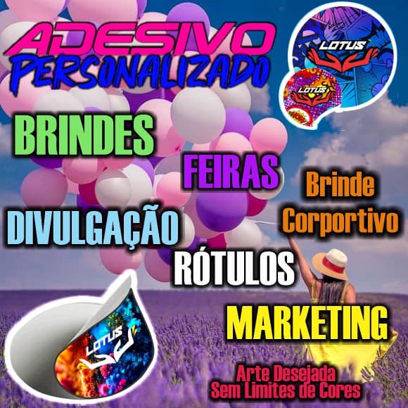 ADESIVO 4X4CM PERSONALIZADO KIT 20 UNDS