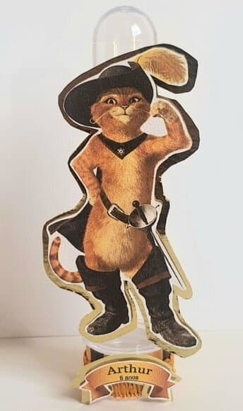 Tubete Lembrancinha de Festa Gato de Botas