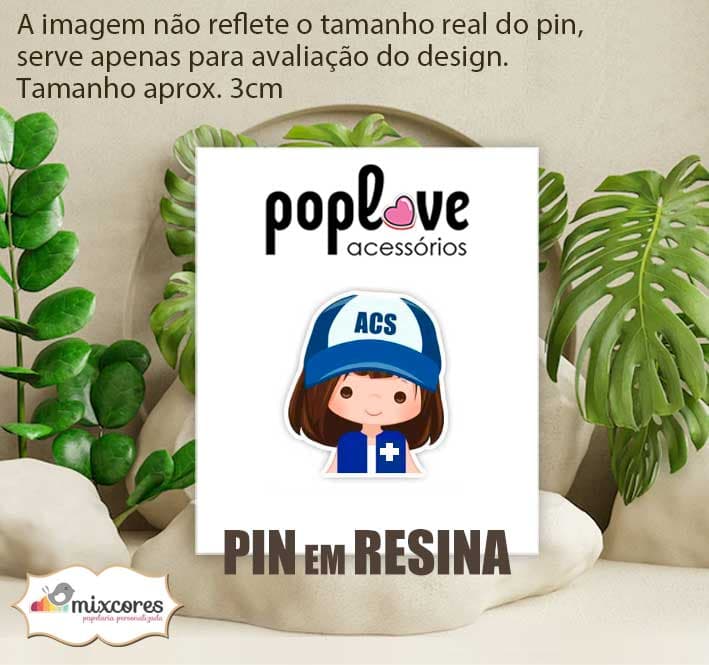 Pin - Agente de Saúde Cabelo Castanho