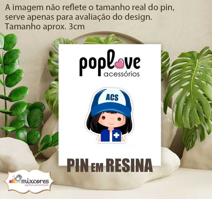 Pin - Agente de Saúde Cabelo Preto