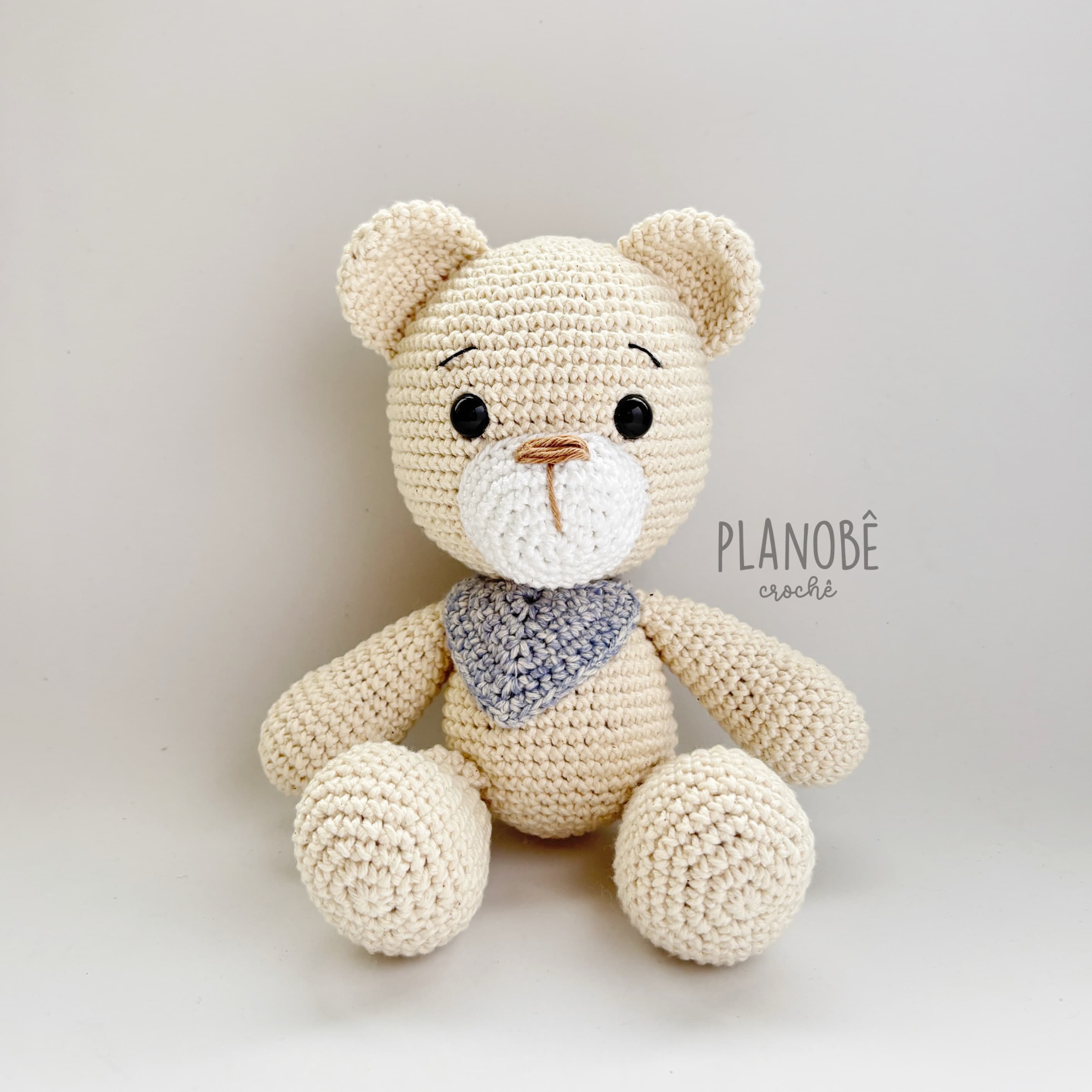 Ursinho Teddy Baby Natural - Amigurumi Crochê