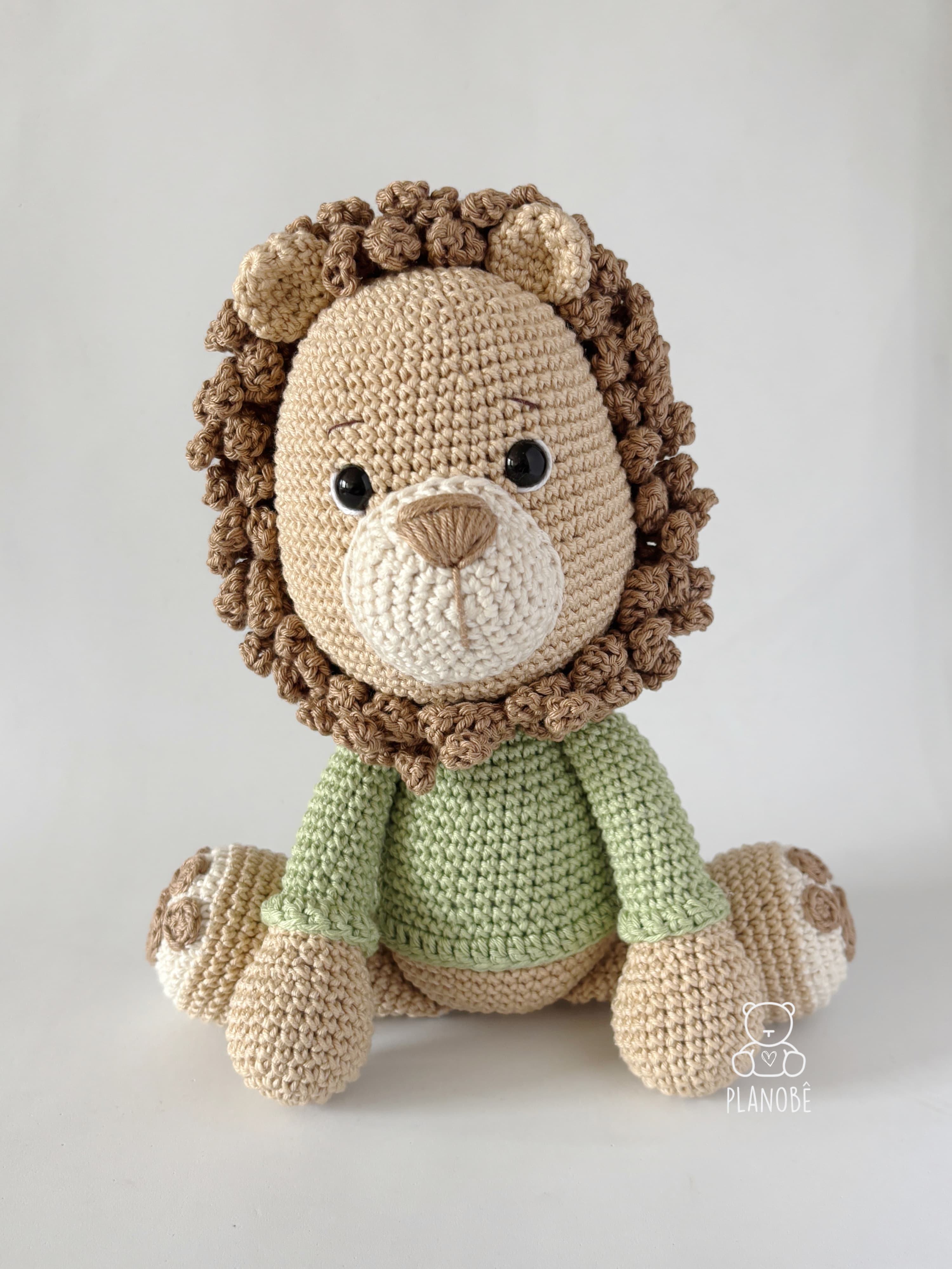 Leão Safari bege - Amigurumi