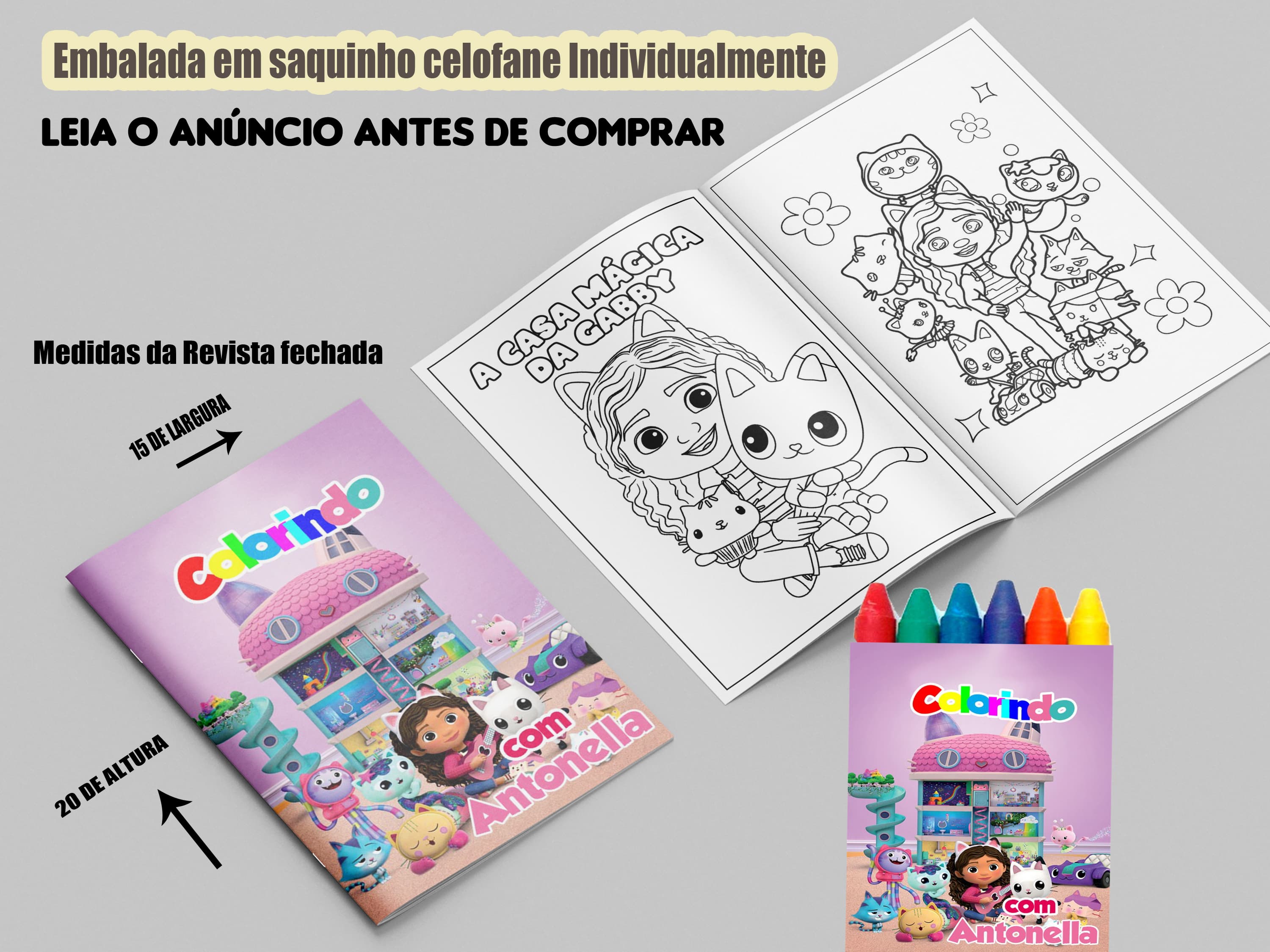 Revistinha de Colorir Casa Mágica da Gabby