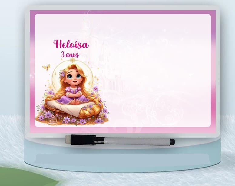 Lousa Magica Infantil Personalizada da Rapunzel