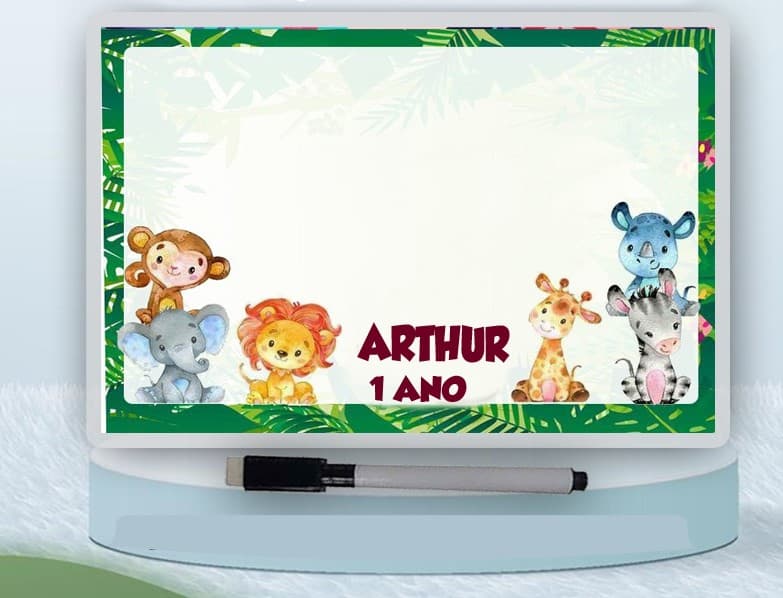Lousa Magica Infantil Personalizada Safari Baby