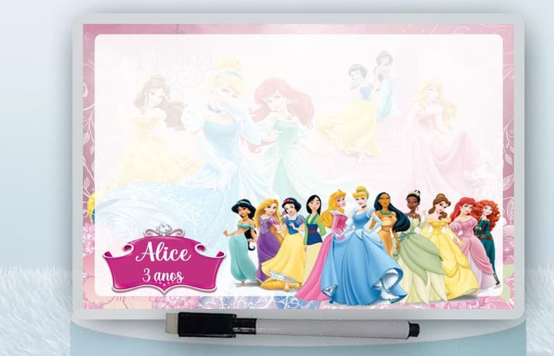 Lousa Magica Personalizada das Princesas Disney