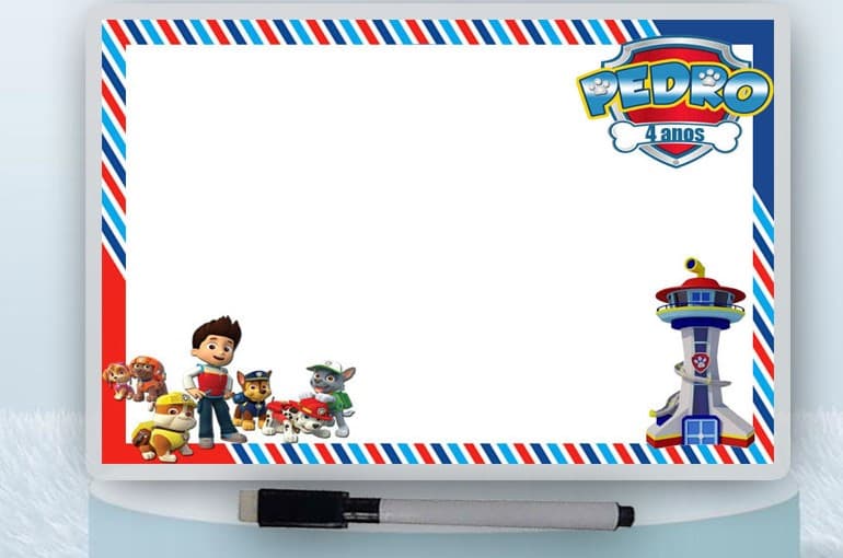 Lousa Magica Infantil Personalizada da Patrulha Canina