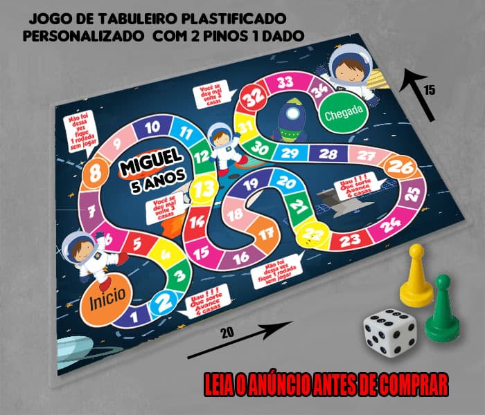 Jogo de Tabuleiro personalizado do Astronauta