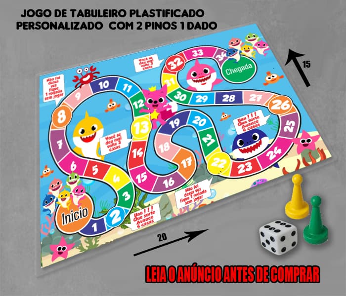 Jogo de Tabuleiro Personalizado do Baby Shark
