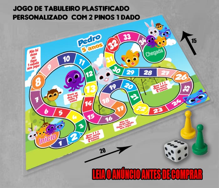 Jogo de Tabuleiro Personalizado dos Bolofofos