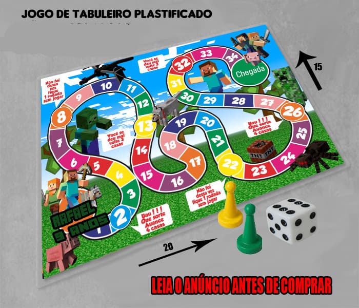 Jogo de Tabuleiro personalizado do Minecraft