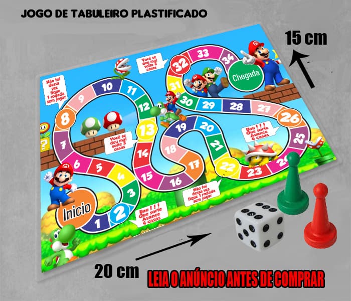 Jogo de Tabuleiro personalizado do Super Mario