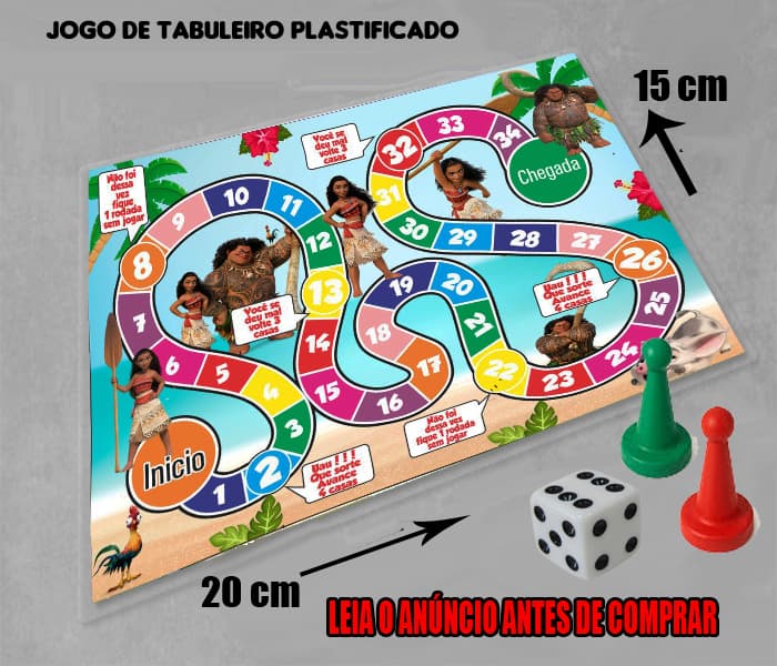 Jogo de Tabuleiro Personalizado da Moana