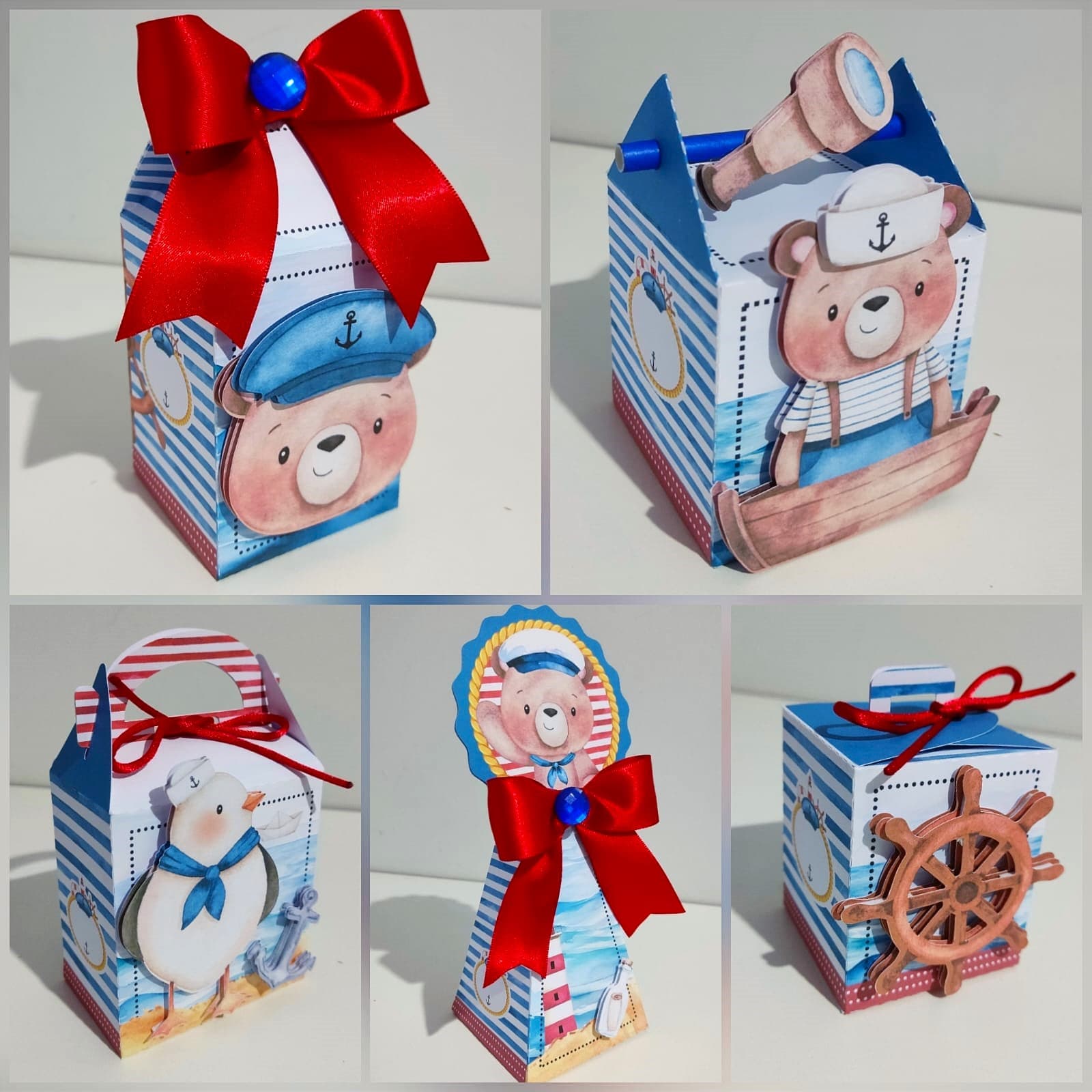 Kit 50 Peças Personalizados - Urso Marinheiro + Brinde