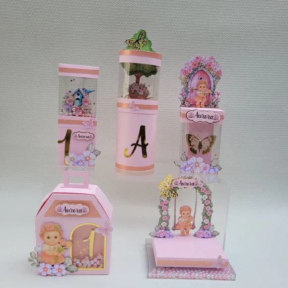 Kit Lembrancinha Jardim Encantado e Mascotinho Festa Infantil e Aniversário - Caixinha Candy Personalizada - Trend