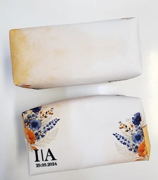 Necessaire Madrinhas Laranja com Azul Marinho