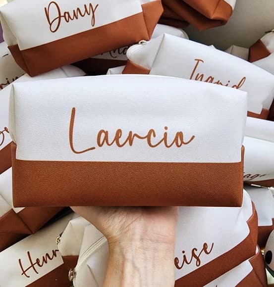 Necessaire Personalizada Box Faixa Marrom