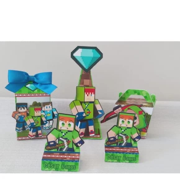 40 Lembrancinhas Hobin Hood Gamer Minecraft