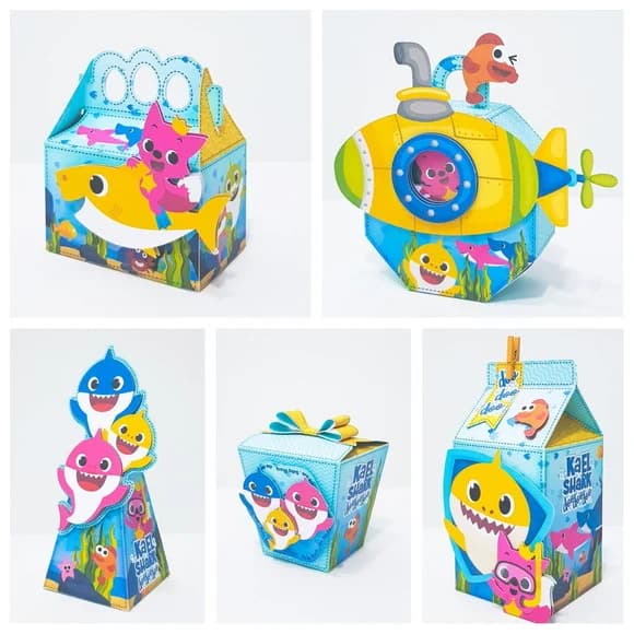 Kit Lembrancinha-baby Shark + Topo de Bolo +brinde