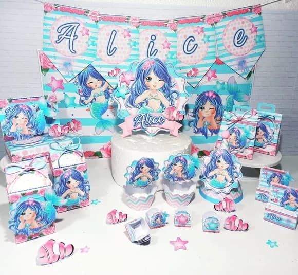 Kit Festa Personalizada Sereia