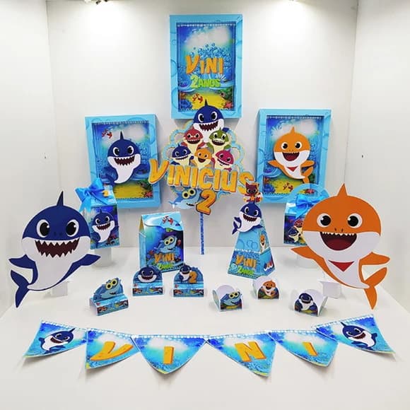 Kit Festa So Um Bolinho Baby Shark
