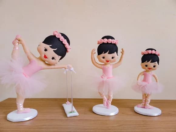Bailarinas em Feltro - Kit com 3 Unidades