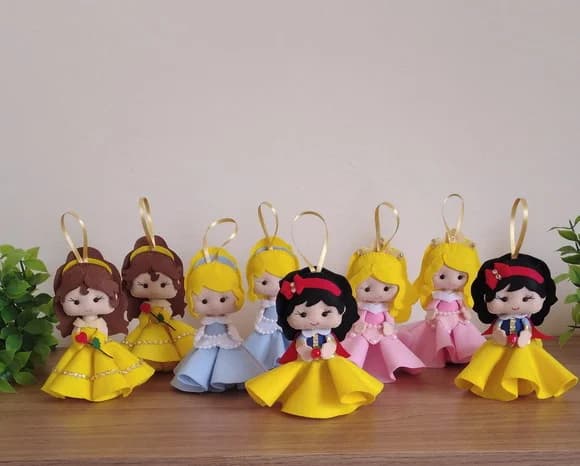 Kit Pingentes de Natal - Princesas