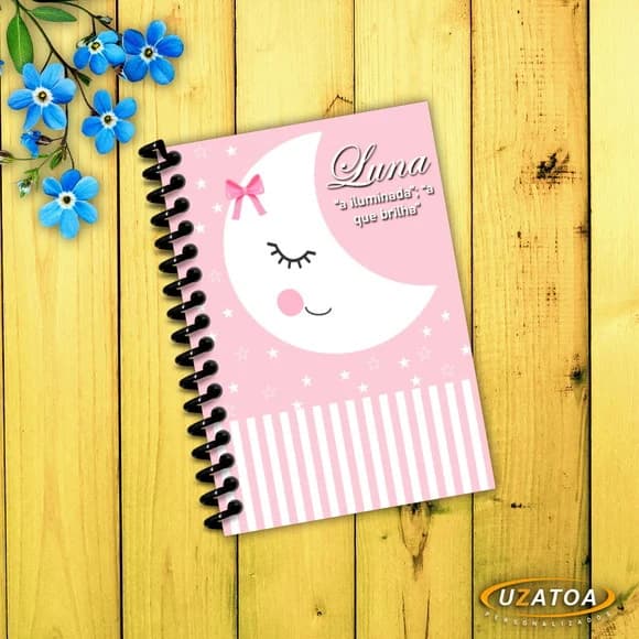Lembrancinha Caderninho Maternidade com Capa e Folhas Personalizadas