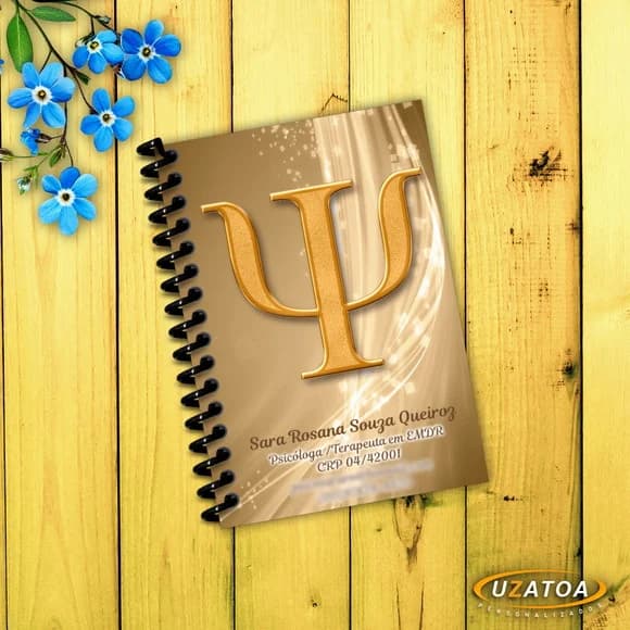 Lembrancinha Caderninho Psicologia com Capa e Folhas Personalizadas
